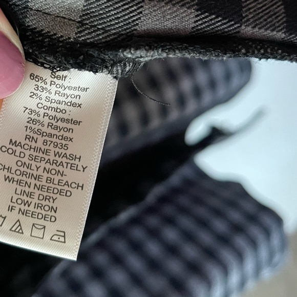 LOGO Lori Goldstein| Gray Plaid Jacket with Contrast Sleeves, Size XL•••Shaket - Picture 13 of 15